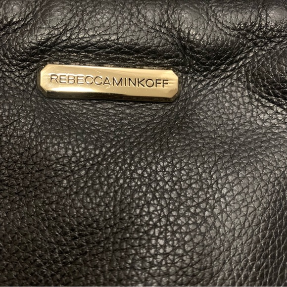 Rebecca Minkoff Black Leather Cupid Satchel Bag Purse Crossbody Gold Hardware!! - Picture 16 of 16